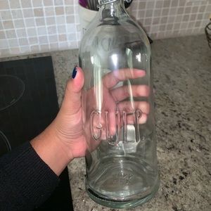 RAE DUNN GULP GLASS BOTTLE